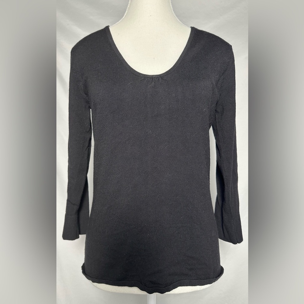 PRINCIPLES Y2K Black Scoop‎ Neck Staple Capsule Long Sleeve Size 12